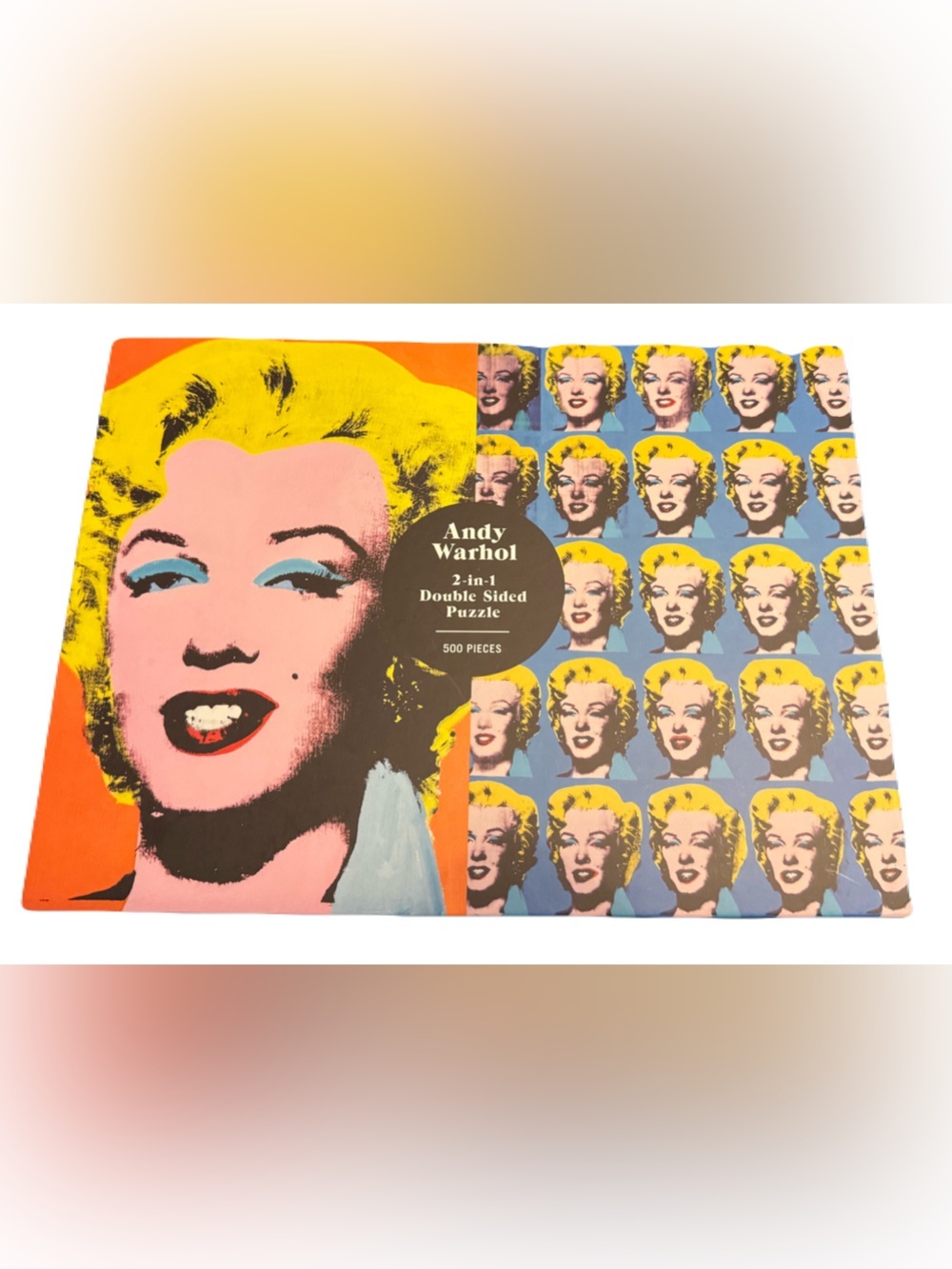 Andy Warhol Marilyn Monroe 2-in-1 Double Sided Puzzle - Yellow, Pink, Blue
